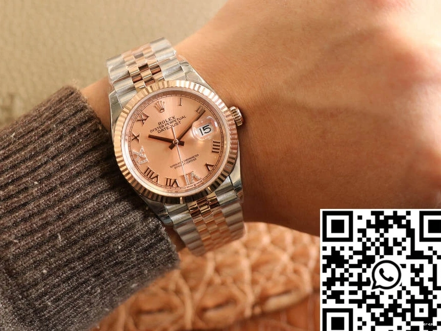 Factory EW Gold Datejust Rose M126231-0027 Diamonds Dial Rolex 0206